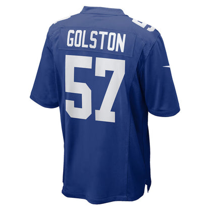 NY.Giants #57 Chauncey Golston Royal Team Game Stitched American Football Jerseys - Main View