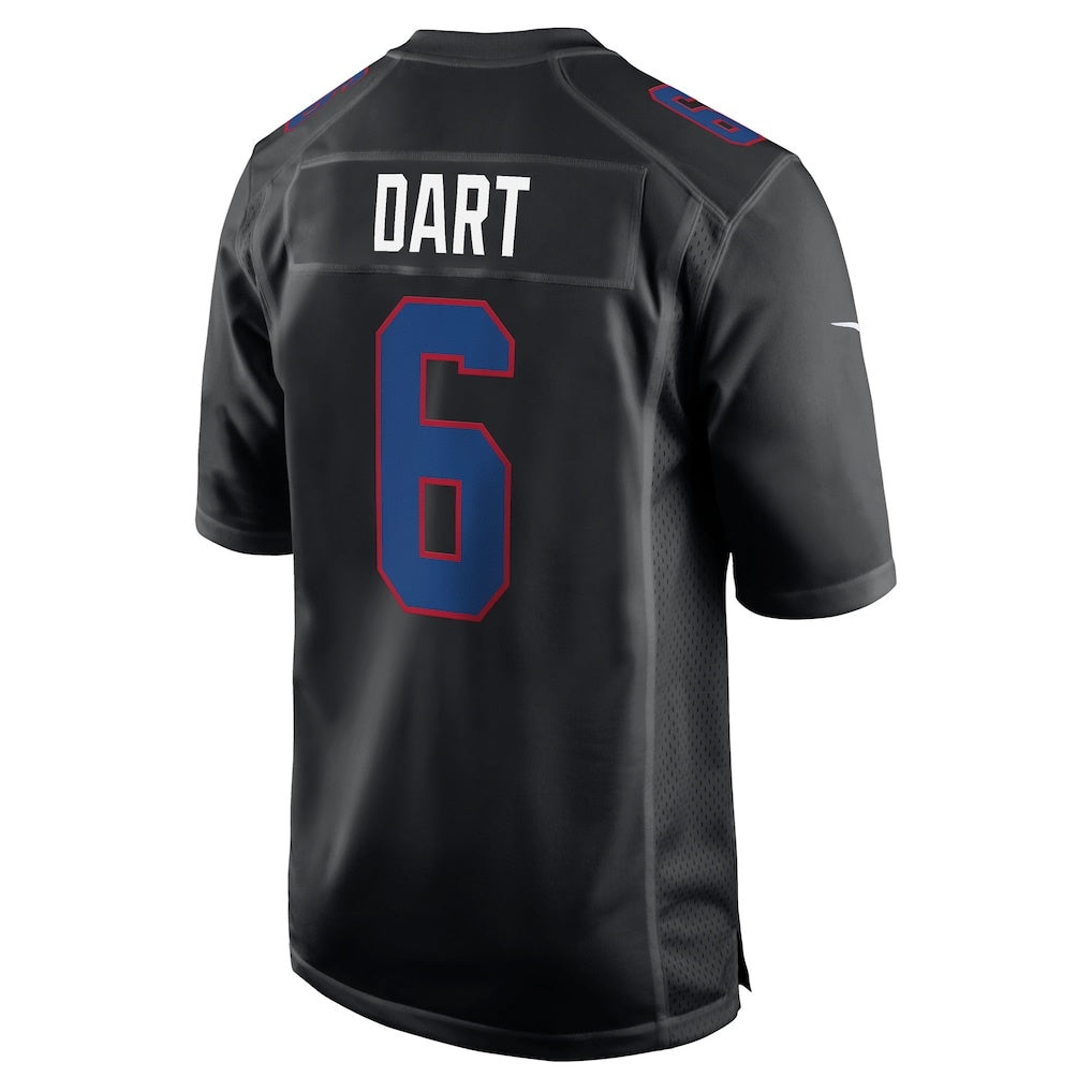 NY.Giants #6 Jaxson Dart Carbon Black Fashion Game Stitched American Football Jerseys - Main View
