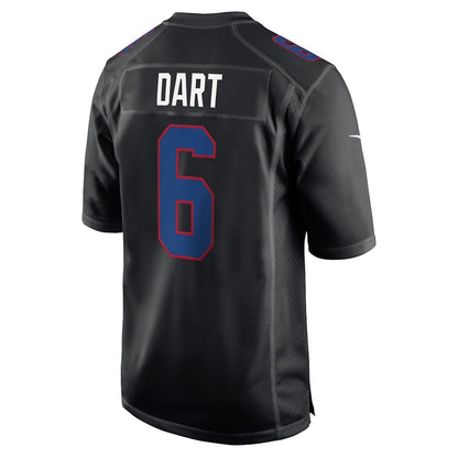 NY.Giants #6 Jaxson Dart Carbon Black Fashion Game Stitched American Football Jerseys - Main View