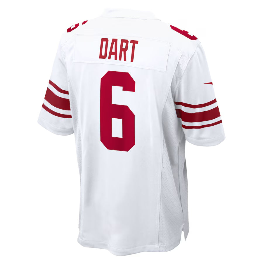 NY.Giants #6 Jaxson Dart White Game Stitched American Football Jerseys - Main View