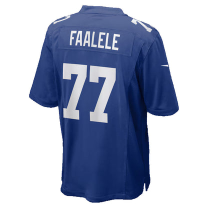 NY.Giants #77 Daniel Faalele Royal Team Game Stitched American Football Jerseys - Main View