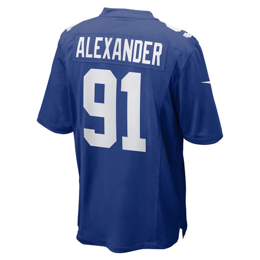 NY.Giants #91 Darius Alexander Royal Team Game Stitched American Football Jerseys - Main View