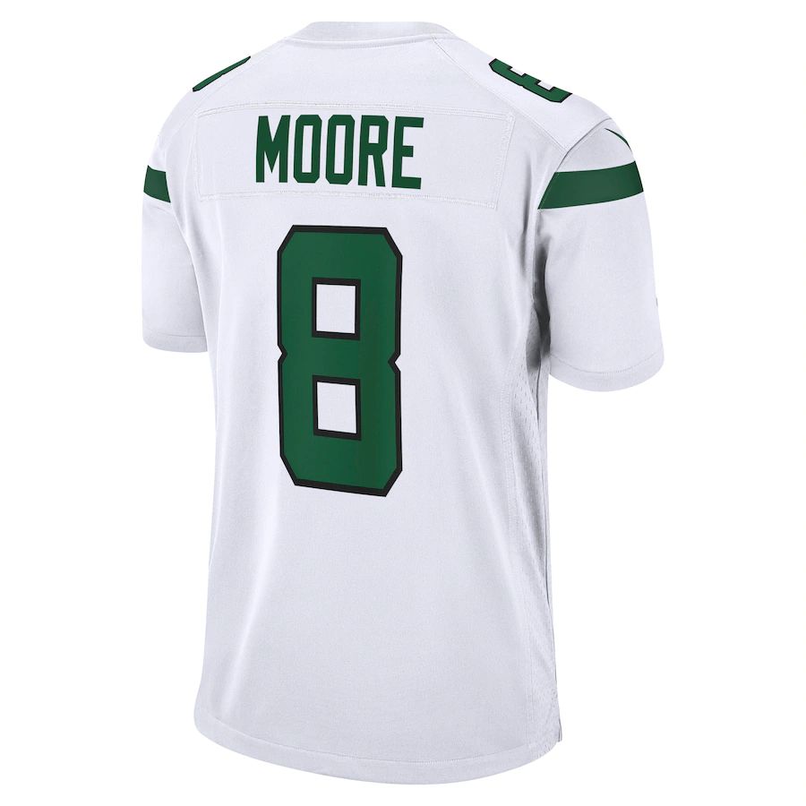 NY.Jets #8 Elijah Moore White Game Jersey Stitched American Football Jerseys - Main View