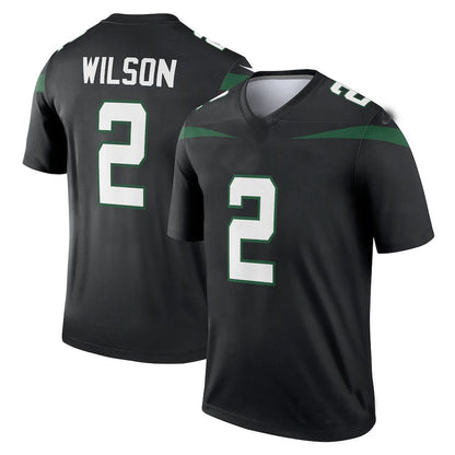 NY.Jets #2 Zach Wilson Black Legend Jersey Stitched American Football Jerseys - Main View