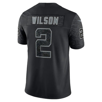 NY.Jets #2 Zach Wilson Black RFLCTV Limited Jersey Stitched American Football Jerseys - Main View