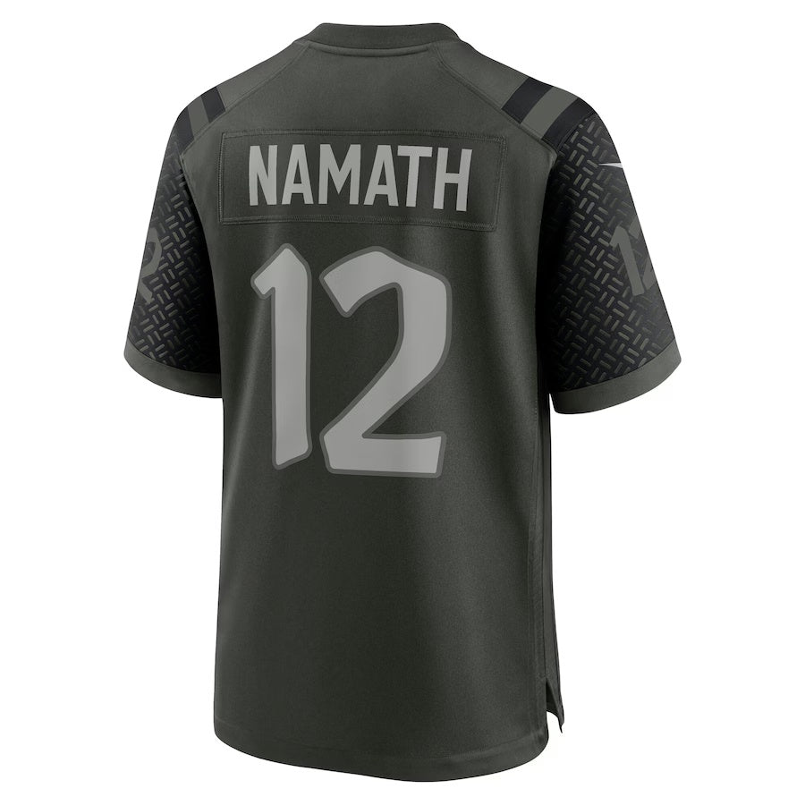 NY.Jets #12 Joe Namath 2025 Rivalries Collection Retired Player Game Jersey - Gotham Green Stitched American Football Jerseys - Main View