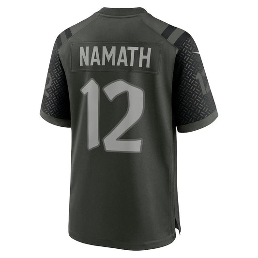 NY.Jets #12 Joe Namath 2025 Rivalries Collection Retired Player Game Jersey - Gotham Green Stitched American Football Jerseys - Main View