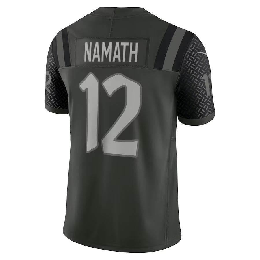 NY.Jets #12 Joe Namath 2025 Rivalries Collection Retired Player Limited Jersey - Gotham Green Stitched American Football Jerseys - Main View