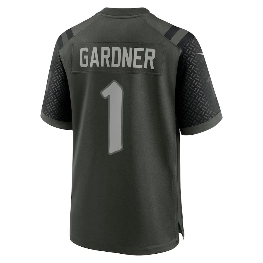 NY.Jets #1 Ahmad Sauce Gardner 2025 Rivalries Collection Game Jersey - Gotham Green Stitched American Football Jerseys - Main View