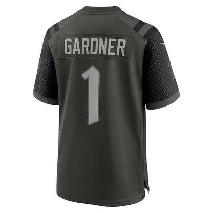 NY.Jets #1 Ahmad Sauce Gardner 2025 Rivalries Collection Game Jersey - Gotham Green Stitched American Football Jerseys - Main View