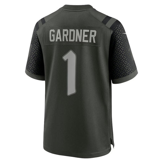 NY.Jets #1 Ahmad Sauce Gardner 2025 Rivalries Collection Game Jersey - Gotham Green Stitched American Football Jerseys - Main View