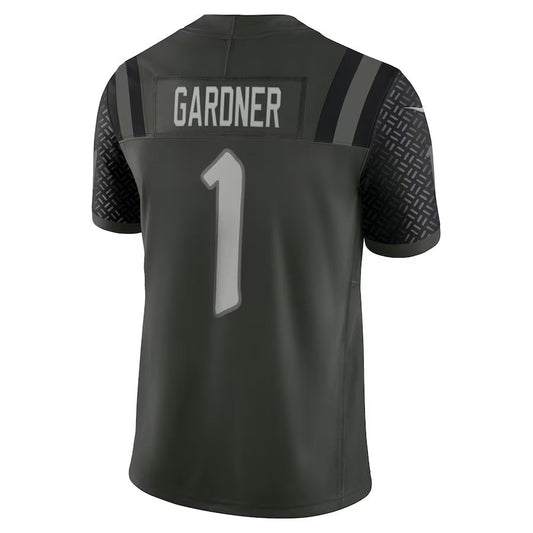 NY.Jets #1 Ahmad Sauce Gardner 2025 Rivalries Collection Limited Jersey - Gotham Green Stitched American Football Jerseys - Main View