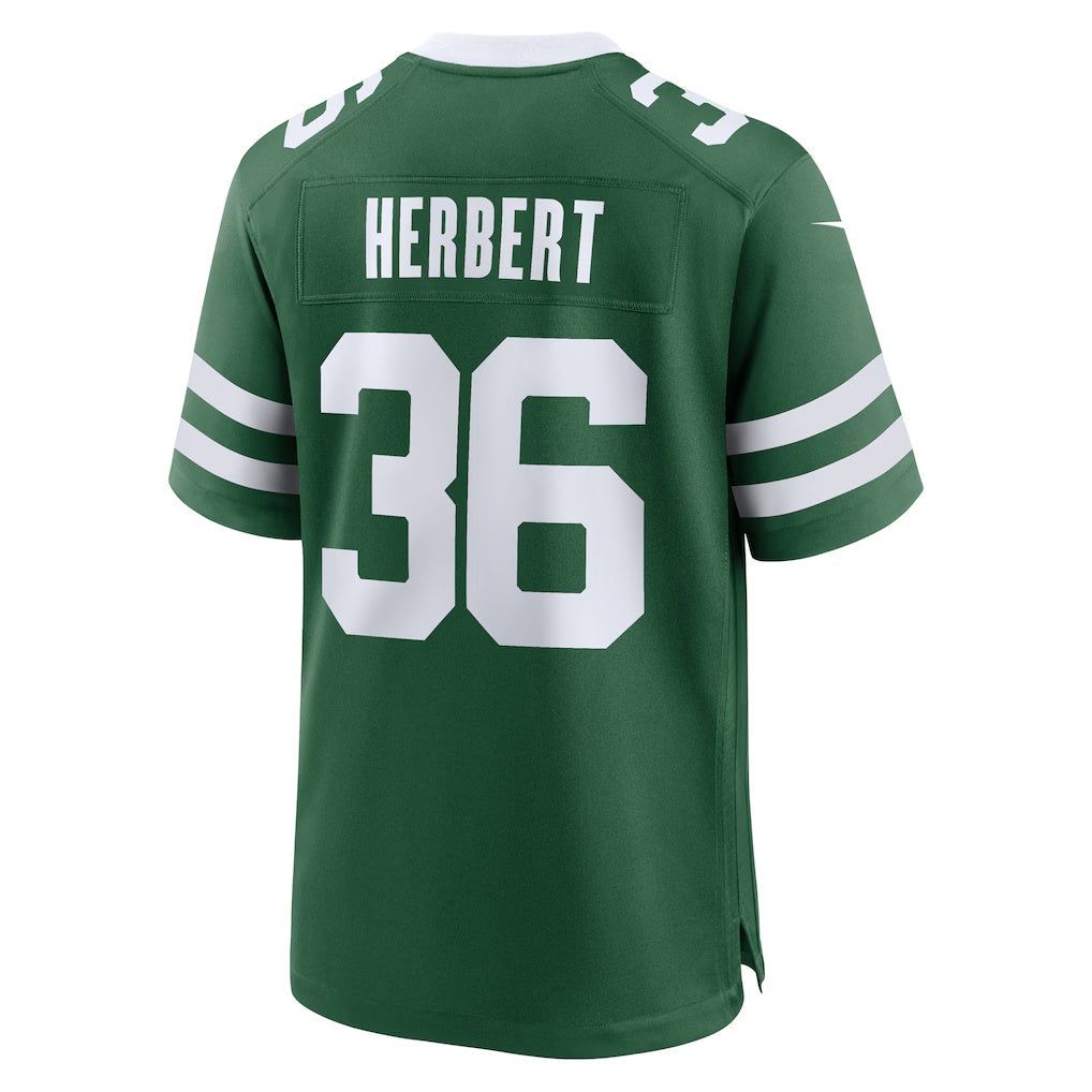 NY.Jets #36 Khalil Herbert Legacy Green Team Game Stitched American Football Jerseys - Main View