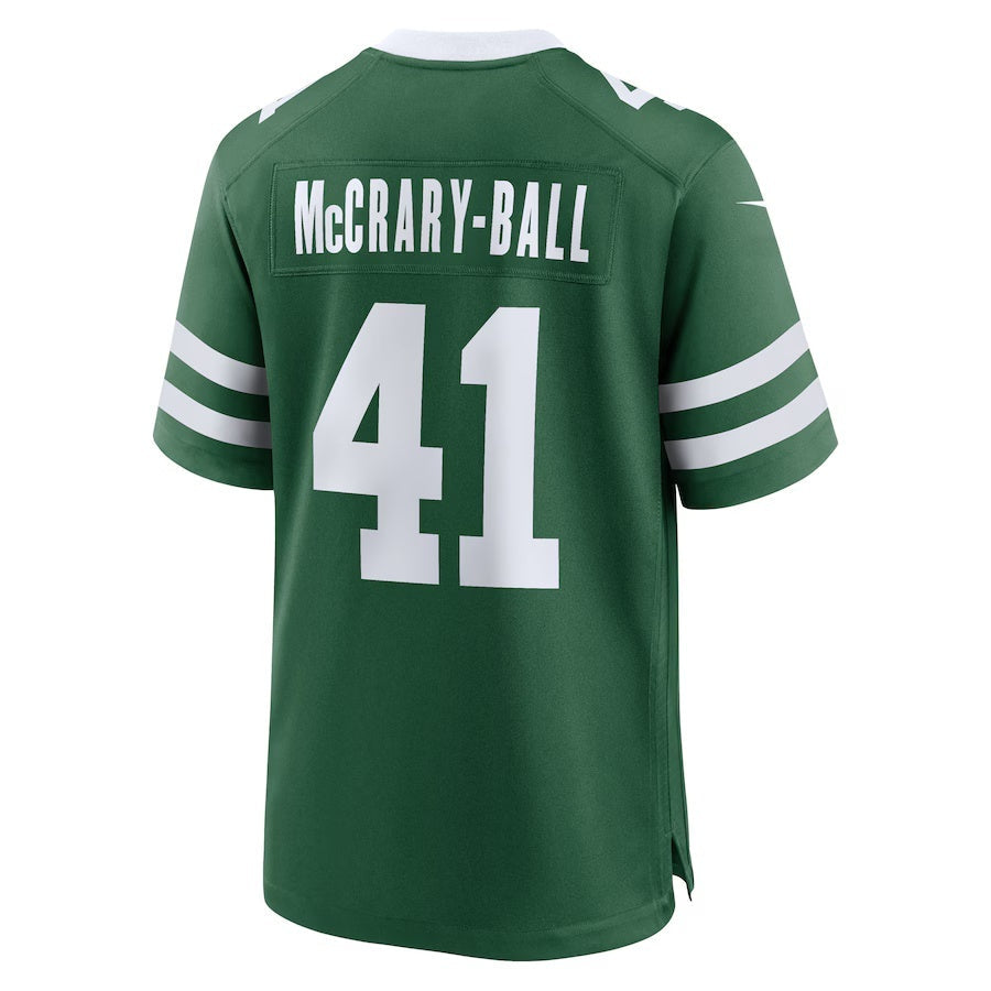 NY.Jets #41 Marcelino McCrary-Ball Legacy Green Team Game Stitched American Football Jerseys - Main View