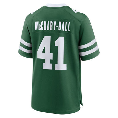 NY.Jets #41 Marcelino McCrary-Ball Legacy Green Team Game Stitched American Football Jerseys - Main View
