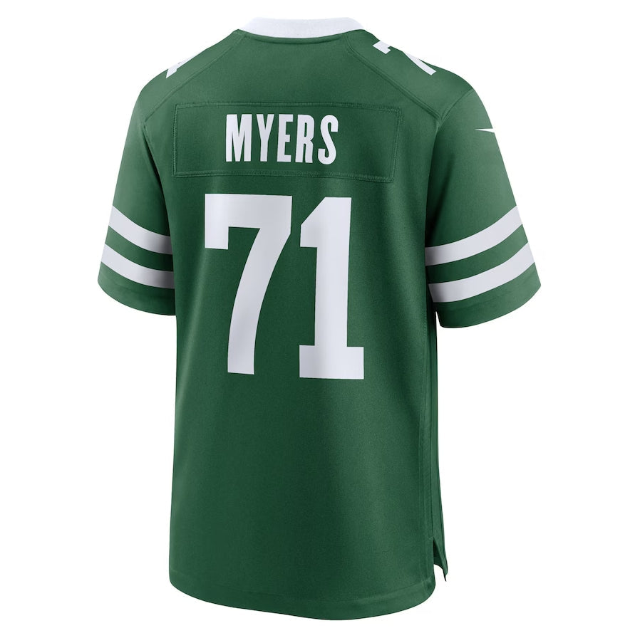 NY.Jets #71 Josh Myers Legacy Green Team Game Stitched American Football Jerseys - Main View