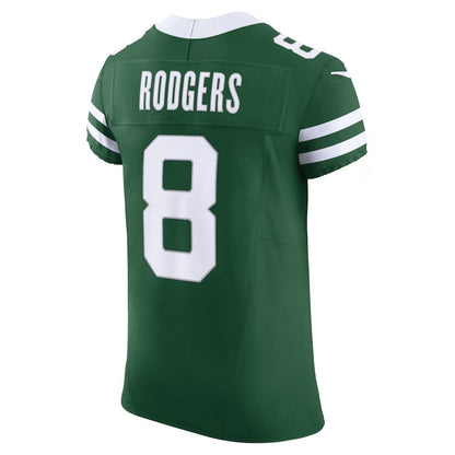 NY.Jets #8 Aaron Rodgers Gotham Green Vapor F.U.S.E. Elite Stitched American Football Jerseys - Main View