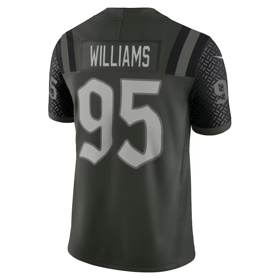 NY.Jets #95 Quinnen Williams 2025 Rivalries Collection Limited Jersey - Gotham Green Stitched American Football Jerseys - Main View