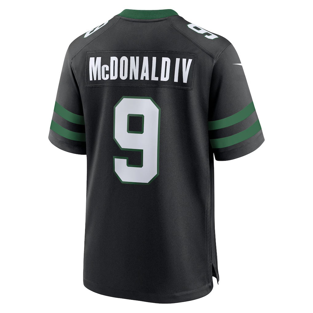NY.Jets #9 Will McDonald IV Legacy Black Alternate Game Stitched American Football Jerseys - Main View