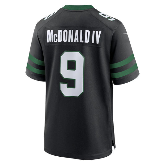 NY.Jets #9 Will McDonald IV Legacy Black Alternate Game Stitched American Football Jerseys - Main View