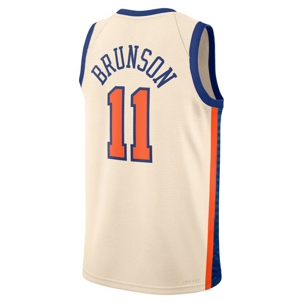 NY.Knicks #11 Jalen Brunson Unisex 2025-26 Swingman Jersey - Cream - City Edition - Main View