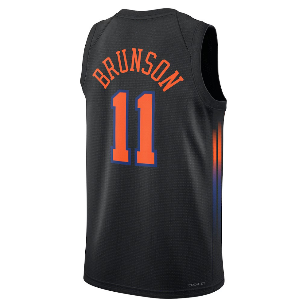 NY.Knicks #11 Jalen Brunson Unisex Swingman Jersey - Statement Edition - Black - Main View