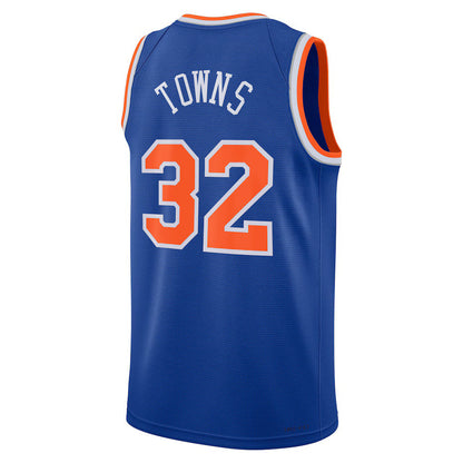 NY.Knicks #32 Karl-Anthony Towns Unisex Blue Swingman Jersey - Icon Edition Stitched American Basketball Jersey - Main View