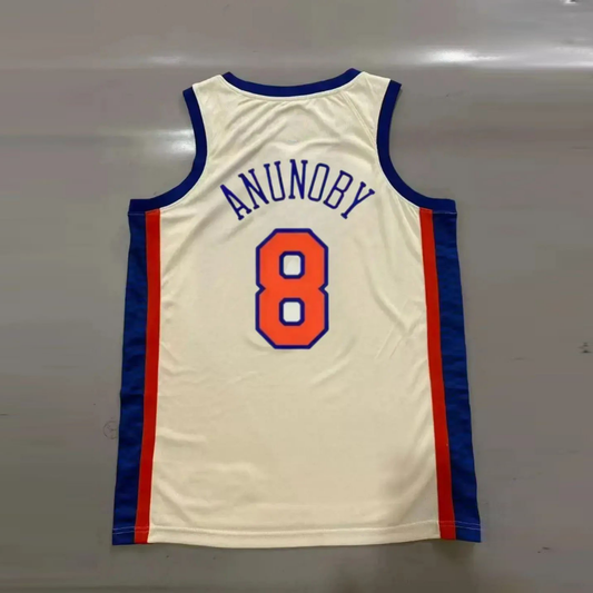 NY.Knicks #8 Cream OG Anunoby 2025-26 Swingman City Edition Jersey - Main View
