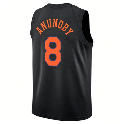 NY.Knicks #8 OG Anunoby Black Statement Edition Jersey - Main View