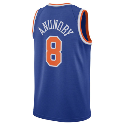 NY.Knicks #8 OG Anunoby Blue Swingman Jersey - Main View