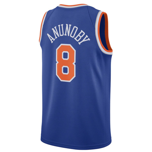 NY.Knicks #8 OG Anunoby Blue Swingman Jersey - Main View