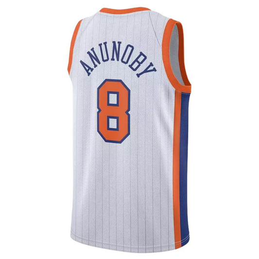 NY.Knicks #8 OG Anunoby White 2025-26 Swingman City Edition Jersey - Main View