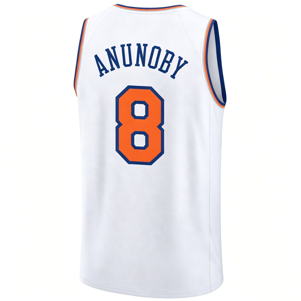 NY.Knicks #8 OG Anunoby White Swingman Jersey - Main View