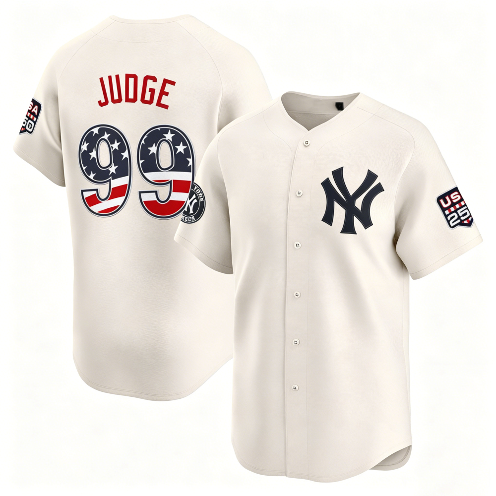 New York Yankees #99 Aaron Judge Cream USA 250 Fourth of July Limited Baseball Stitched Jersey - Main View