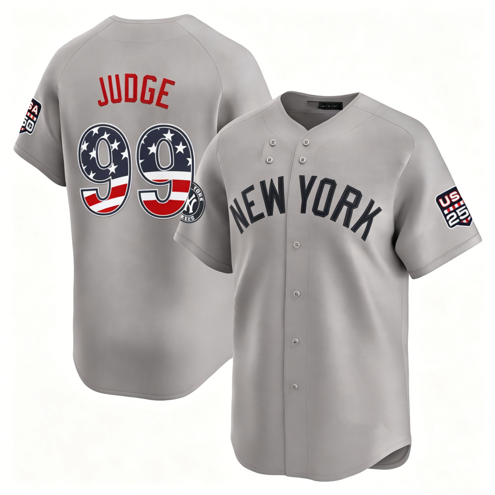 New York Yankees #99 Aaron Judge Gray USA 250 Fourth of July Limited Baseball Stitched Jersey - Main View