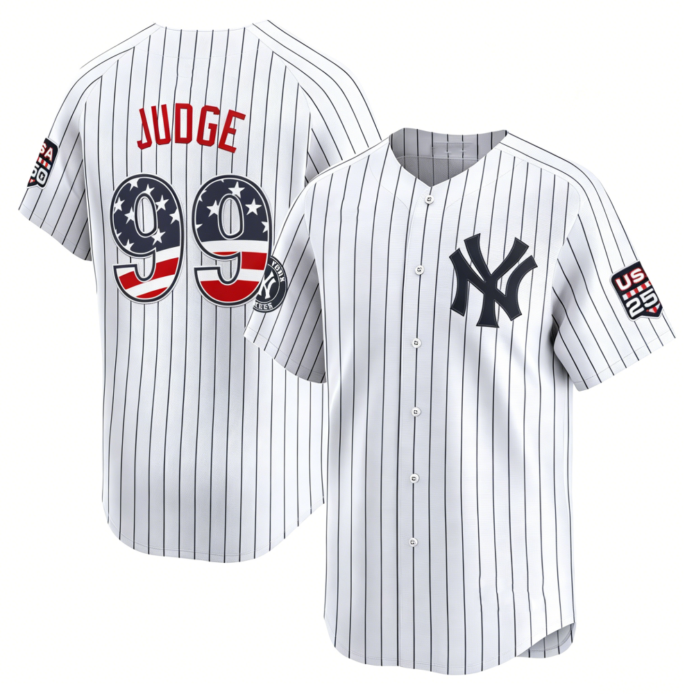 New York Yankees #99 Aaron Judge White USA 250 Fourth of July Limited Baseball Stitched Jersey - Main View
