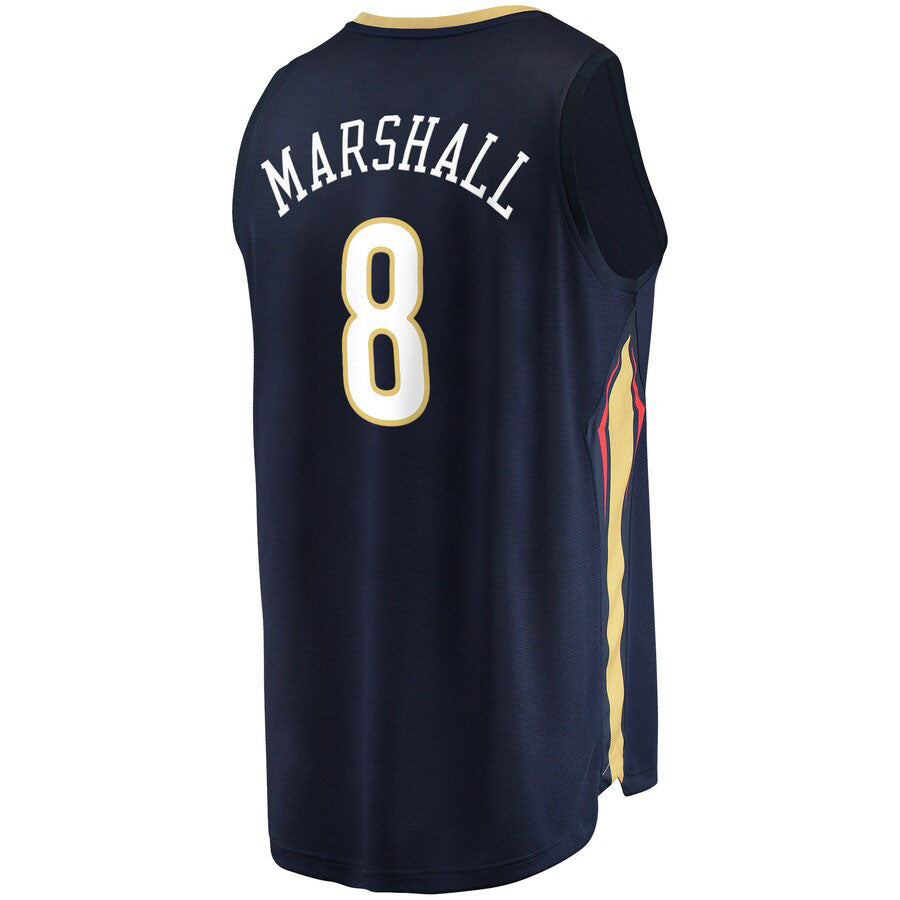 NO.Pelicans #8 Naji Marshall Fanatics Branded  2021-22 Fast Break Replica Jersey  Icon Edition Navy Stitched American Basketball Jersey - Main View