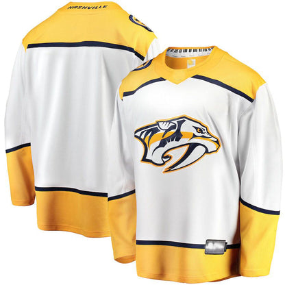 N.Predators Fanatics Branded Breakaway Away Jersey White Stitched American Hockey Jerseys - Main View
