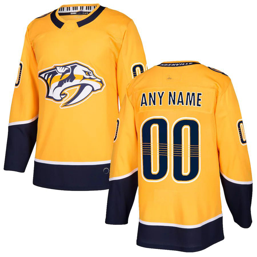 Custom N.Predators Authentic Jersey  Gold Stitched American Hockey Jerseys - Main View