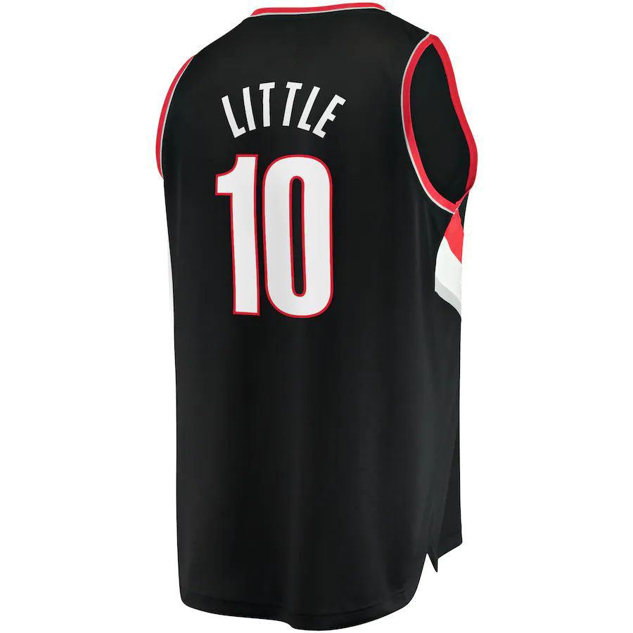 P.Trail Blazers #10 Nassir Little Fanatics Branded 2021-22 Fast Break Replica Jersey Icon Edition Black Stitched American Basketball Jersey - Main View