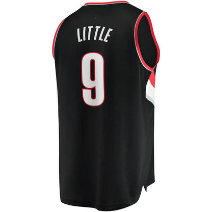 P.Trail Blazers #9 Nassir Little  Fanatics Branded Fast Break Player Jersey Icon Edition Black Stitched American Basketball Jersey - Main View