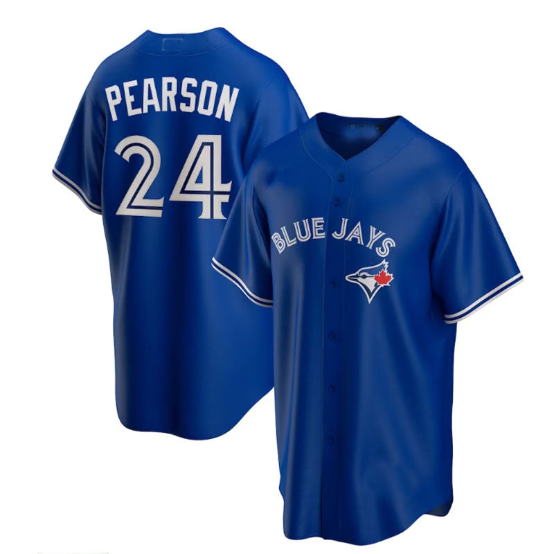 Toronto Blue Jays #24 Nate Pearson Replica Player Name Jersey - Royal Baseball Jerseys - Main View
