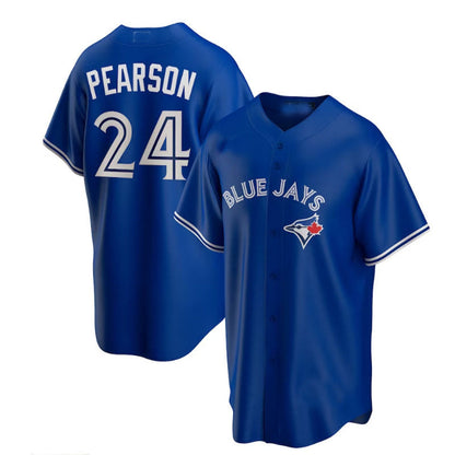 Toronto Blue Jays #24 Nate Pearson Replica Player Name Jersey - Royal Baseball Jerseys - Main View