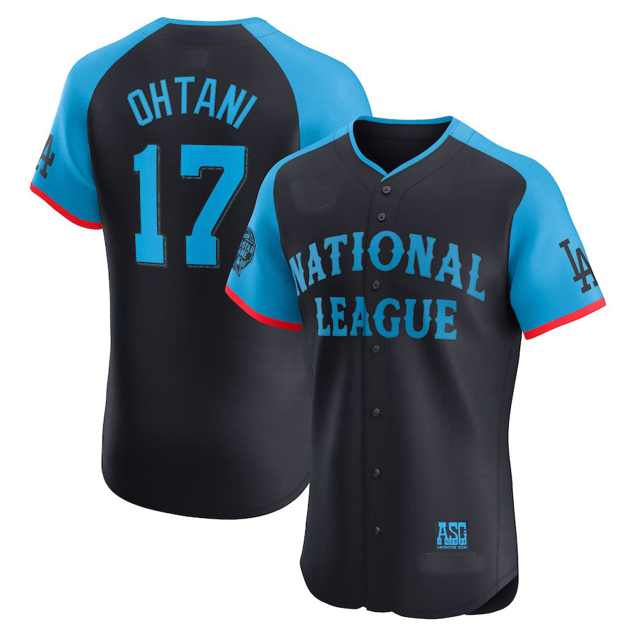 National League #17 Shohei Ohtani 2024 All-Star Game Elite Player Jersey - Navy Baseball Jerseys - Main View