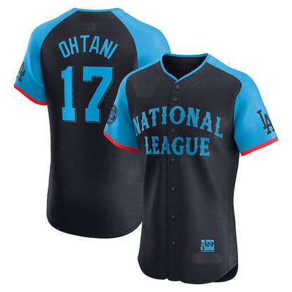 National League #17 Shohei Ohtani 2024 All-Star Game Elite Player Jersey - Navy Baseball Jerseys - Main View