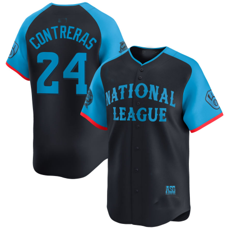 National League #24 William Contreras Navy 2024 All-Star Game Limited Player Baseball Jerseys - Main View