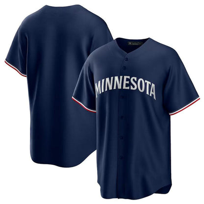 Minnesota Twins Navy Alternate Replica Team Logo Jersey - Main View