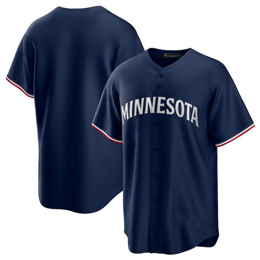 Minnesota Twins Navy Alternate Replica Team Logo Jersey - Main View