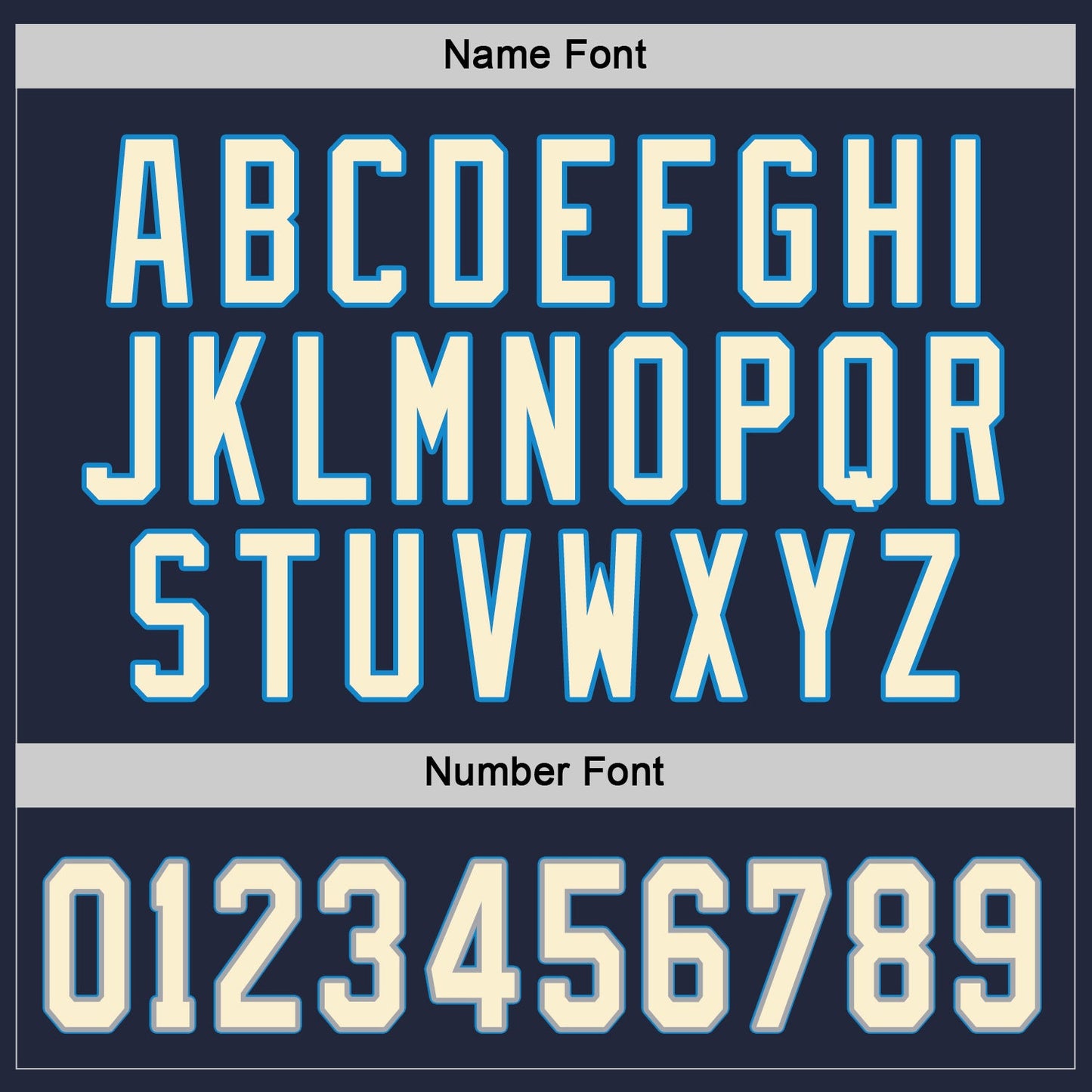 Custom Navy Cream-Blue Hockey Jersey view 3