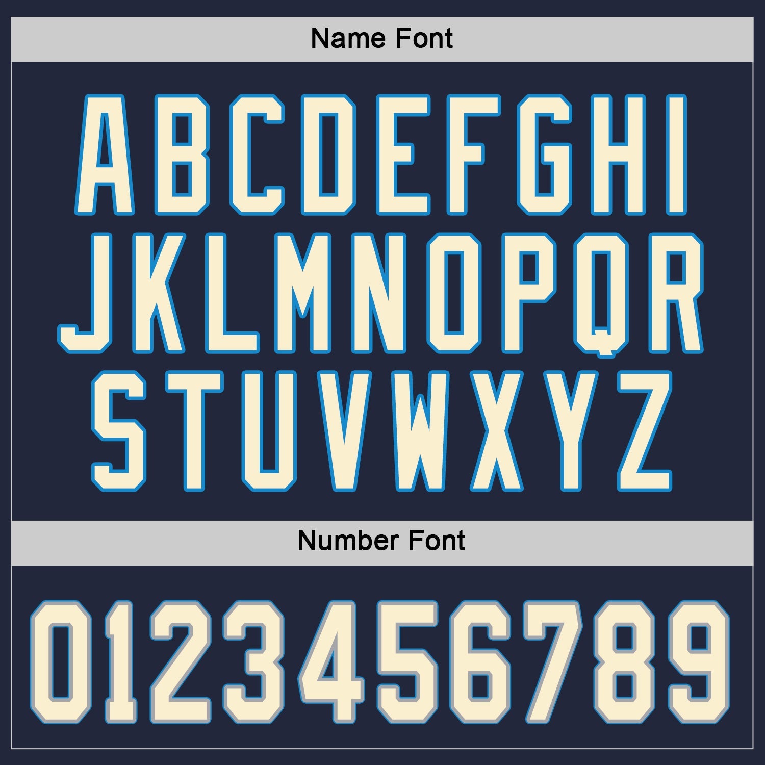 Custom Navy Cream-Blue Hockey Jersey view 3